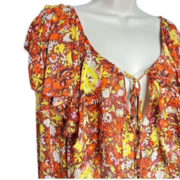 Free‎ People Floral & Lace Bodysuit Size Large - Picture 10 of 12